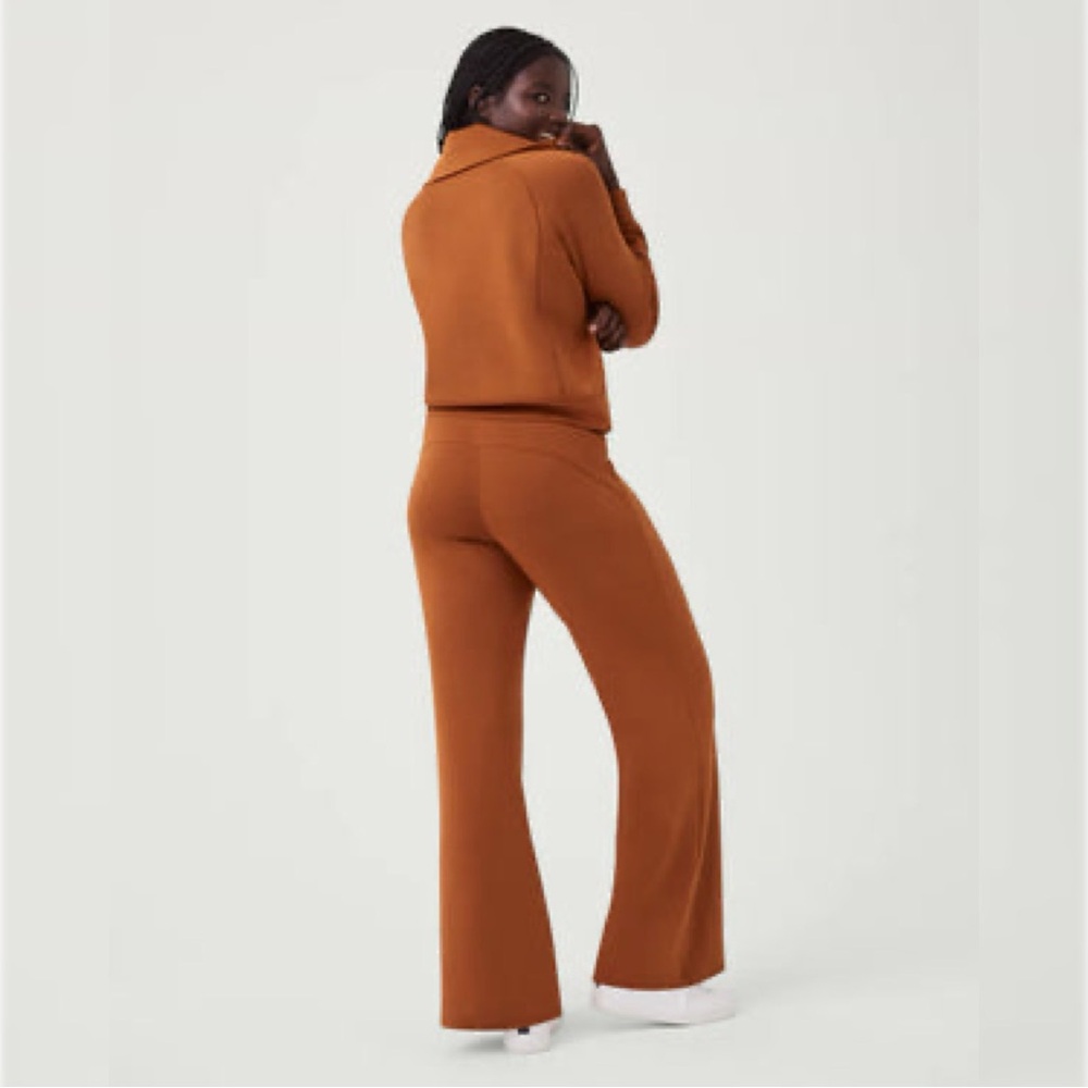 Spanx Air Essentials Wide Leg Pant Womens Large Tall Butterscotch Casual Comfy - Picture 4 of 13